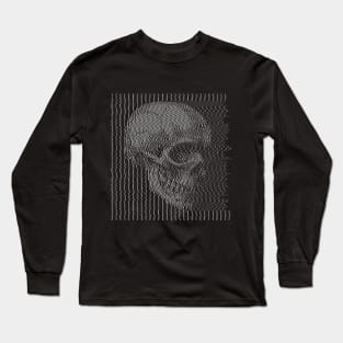 Aesthetic † Glitch Skull † Graphic Design Long Sleeve T-Shirt